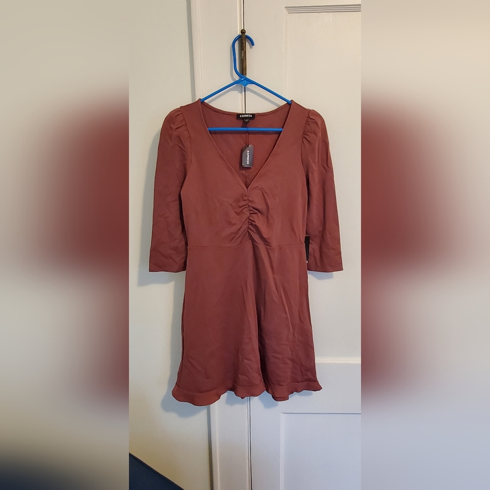 Express Mauve 3/4 Sleeve Dress